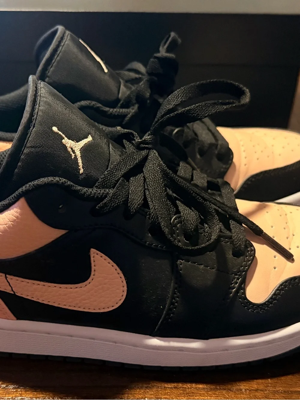 Jordan Men’s Black & Peach Low-Top Sneakers - Picture 6 of 9